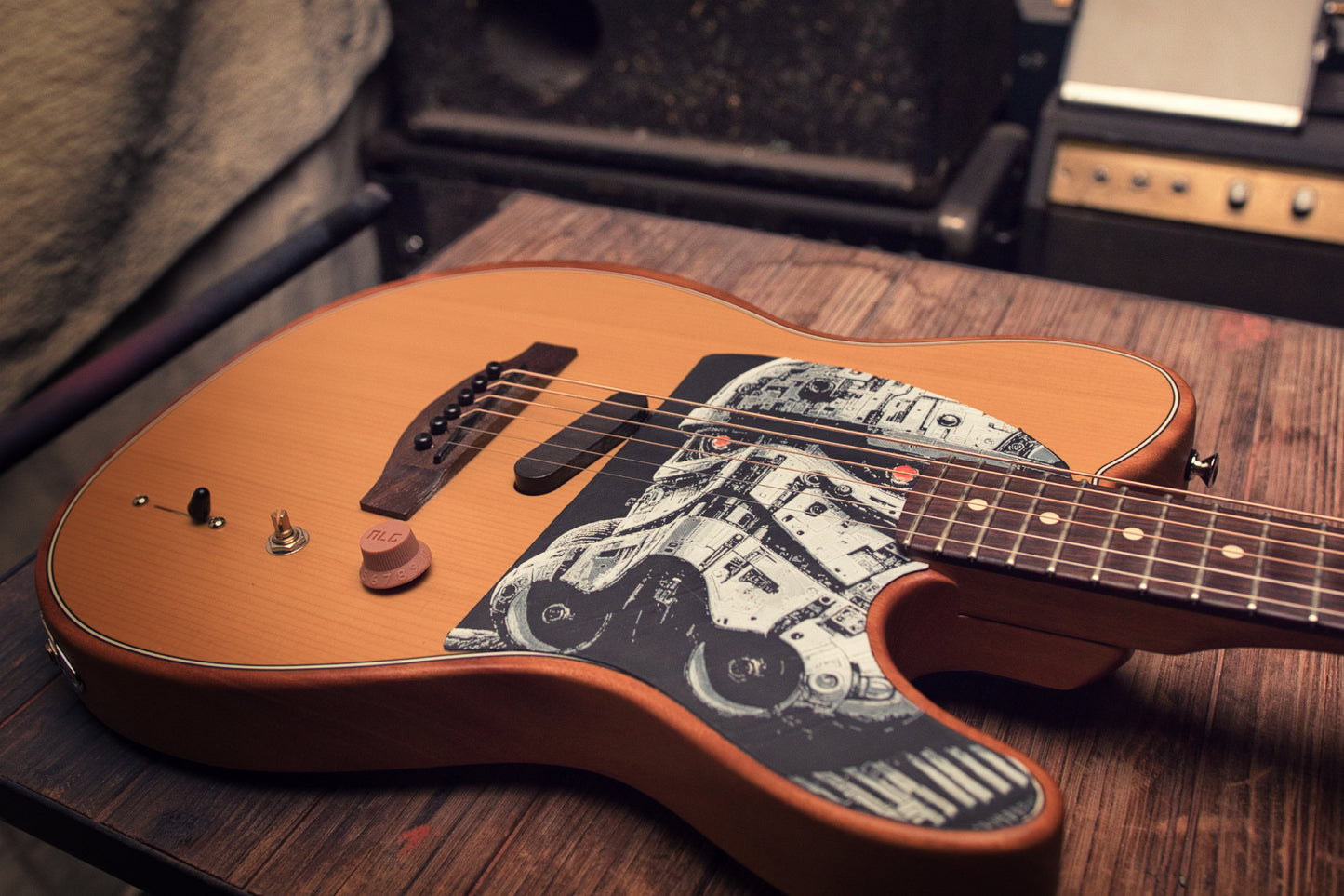 Red Eye Storm Tropper Fender Acoustasonic Telecaster Pickguard